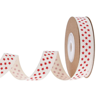 15mm*3y cinta de regalo de Navidad Impresa cinta de algodón blanco para regalos