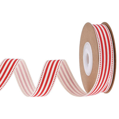 15mm*3y cinta de regalo de Navidad Impresa cinta de algodón blanco para regalos