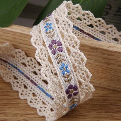2.5cm cinta de encaje de flecha floroal Jacquard para empaque de regalos cinta de poliéster para empaque