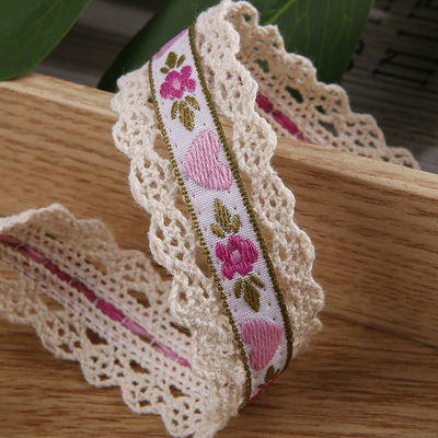 2.5cm cinta de encaje de flecha floroal Jacquard para empaque de regalos cinta de poliéster para empaque