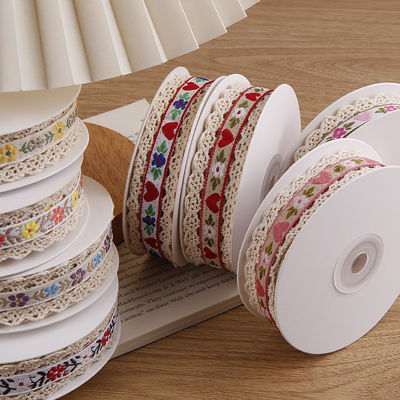 2.5cm cinta de encaje de flecha floroal Jacquard para empaque de regalos cinta de poliéster para empaque