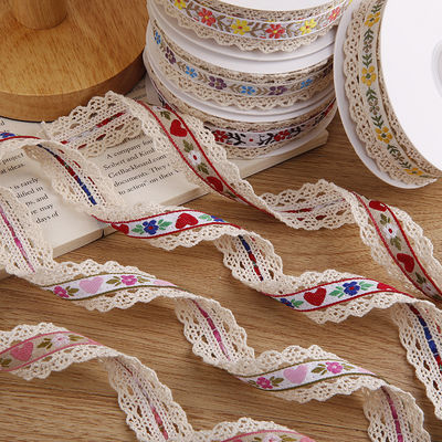 2.5cm cinta de encaje de flecha floroal Jacquard para empaque de regalos cinta de poliéster para empaque
