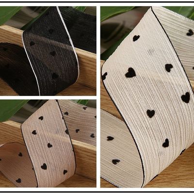 3 colores cinta rayada 40mm corazón Imprimido cinta de poliéster OEM Eco Friendly