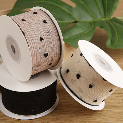 3 colores cinta rayada 40mm corazón Imprimido cinta de poliéster OEM Eco Friendly