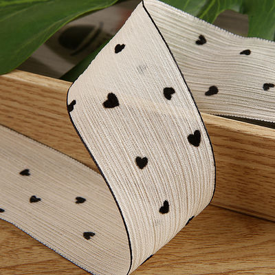 3 colores cinta rayada 40mm corazón Imprimido cinta de poliéster OEM Eco Friendly