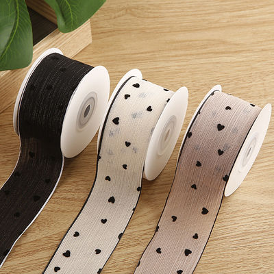 3 colores cinta rayada 40mm corazón Imprimido cinta de poliéster OEM Eco Friendly