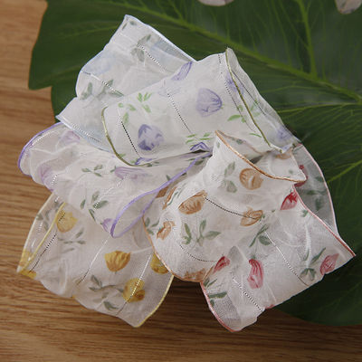 40 mm 50 mm cinta de órgano con cinta de poliéster con impresión floral OEM Eco Friendly