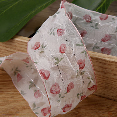 40 mm 50 mm cinta de órgano con cinta de poliéster con impresión floral OEM Eco Friendly
