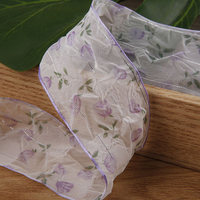 40 mm 50 mm cinta de órgano con cinta de poliéster con impresión floral OEM Eco Friendly