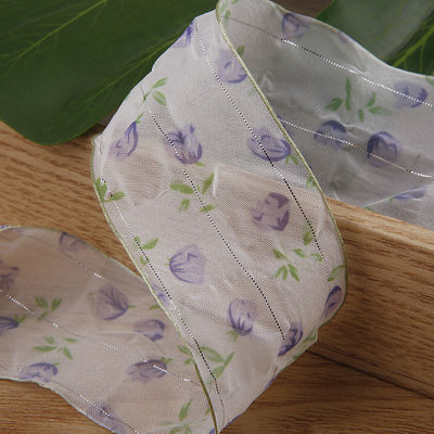 40 mm 50 mm cinta de órgano con cinta de poliéster con impresión floral OEM Eco Friendly