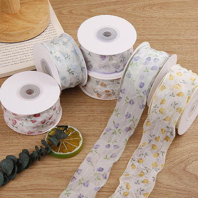 40 mm 50 mm cinta de órgano con cinta de poliéster con impresión floral OEM Eco Friendly