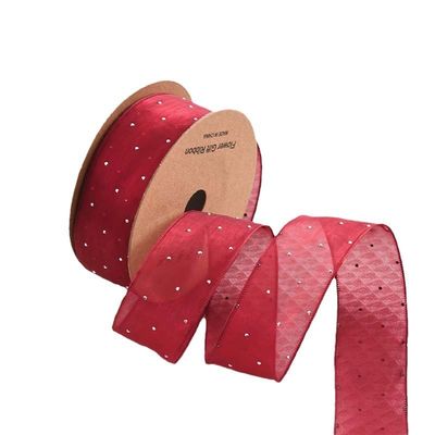4cm*18m Cinta de órgano de poliéster de diamante brillante de alta calidad cinta de regalo
