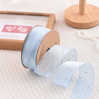 4cm*18m Cinta de órgano de poliéster de diamante brillante de alta calidad cinta de regalo