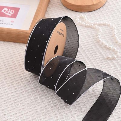 4cm*18m Cinta de órgano de poliéster de diamante brillante de alta calidad cinta de regalo