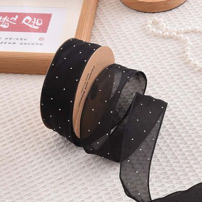 4cm*18m Cinta de órgano de poliéster de diamante brillante de alta calidad cinta de regalo