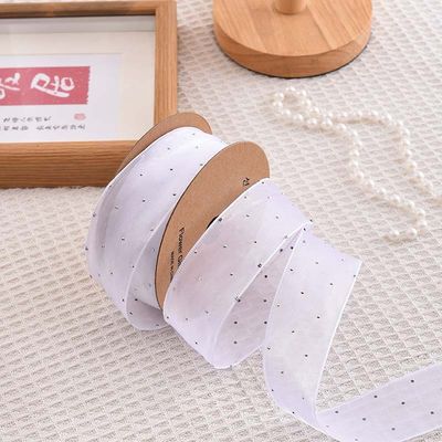 4cm*18m Cinta de órgano de poliéster de diamante brillante de alta calidad cinta de regalo