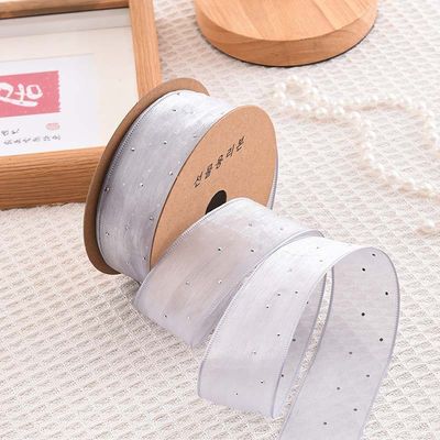 4cm*18m Cinta de órgano de poliéster de diamante brillante de alta calidad cinta de regalo