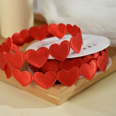 1.5cm*9m 2.5cm*9m Forma de corazón el día de San Valentín cinta de regalo de poliéster para el embalaje de regalo de lujo