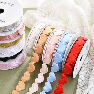 1.5cm*9m 2.5cm*9m Forma de corazón el día de San Valentín cinta de regalo de poliéster para el embalaje de regalo de lujo