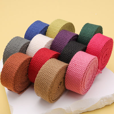 20mm-50mm de poliéster espesado de algodón de telar de bolso de escuela mochila bolso de mano de lona de correa de color sólido de tejido plano correa