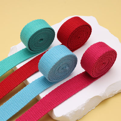 20mm-50mm de poliéster espesado de algodón de telar de bolso de escuela mochila bolso de mano de lona de correa de color sólido de tejido plano correa