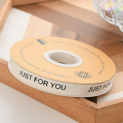 13mm Logotipo mayorista cinta de algodón estilo literario Flor de embalaje caja de regalo Decoración cinta de pastel ramo