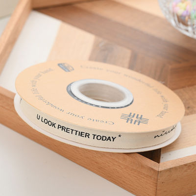 13mm Logotipo mayorista cinta de algodón estilo literario Flor de embalaje caja de regalo Decoración cinta de pastel ramo