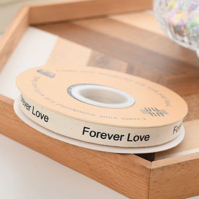 13mm Logotipo mayorista cinta de algodón estilo literario Flor de embalaje caja de regalo Decoración cinta de pastel ramo