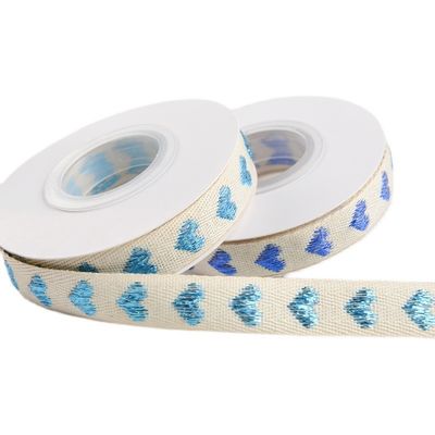 16mm*9m patrón de corazón cinta de algodón Jacquard para accesorios de ropa