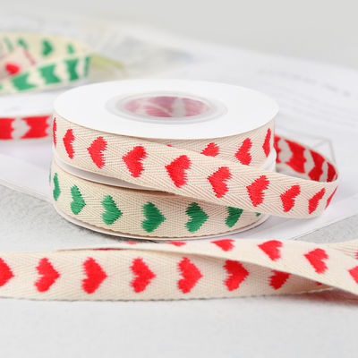 16mm*9m patrón de corazón cinta de algodón Jacquard para accesorios de ropa