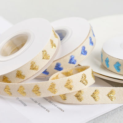 16mm*9m patrón de corazón cinta de algodón Jacquard para accesorios de ropa