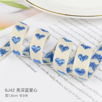 16mm*9m patrón de corazón cinta de algodón Jacquard para accesorios de ropa