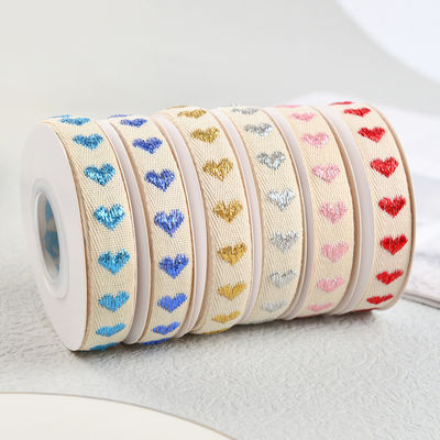 16mm*9m patrón de corazón cinta de algodón Jacquard para accesorios de ropa