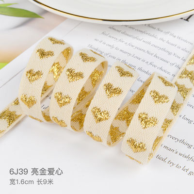 16mm*9m patrón de corazón cinta de algodón Jacquard para accesorios de ropa