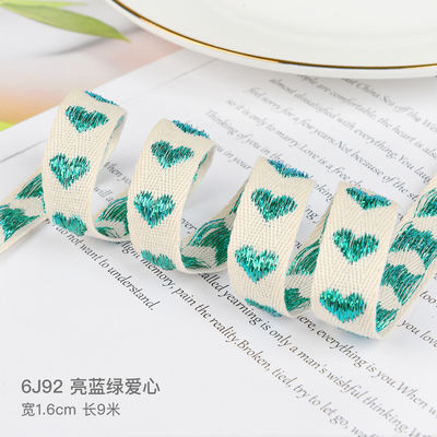 16mm*9m patrón de corazón cinta de algodón Jacquard para accesorios de ropa