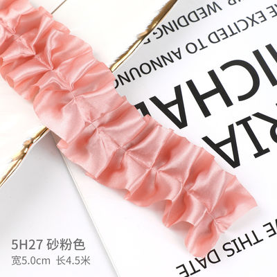 4.0cm*4.5m Cinta de poliéster de borde arrugado para empacar flores
