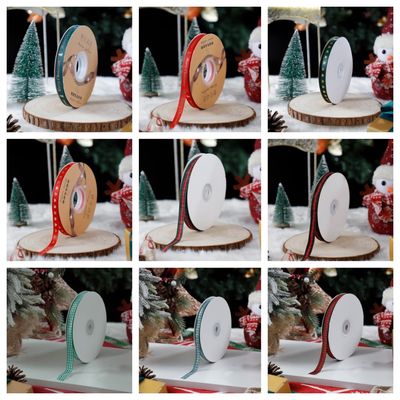 1cm*45m cinta impresa de Navidad para embalaje de regalos y accesorios de ropa