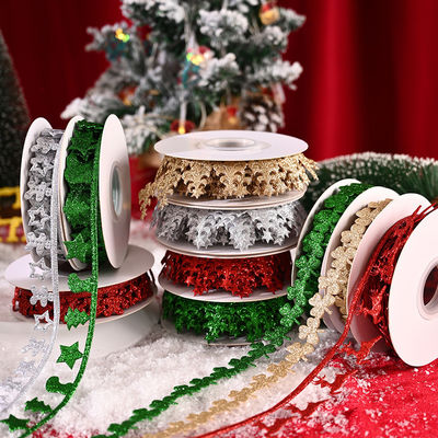 3cm*5y cinta ultrasónica de Navidad para embalaje de regalos y accesorios de ropa