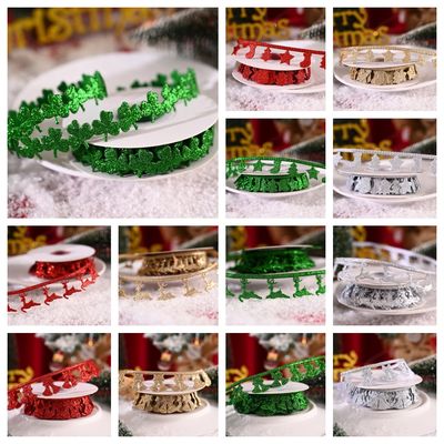 3cm*5y cinta ultrasónica de Navidad para embalaje de regalos y accesorios de ropa