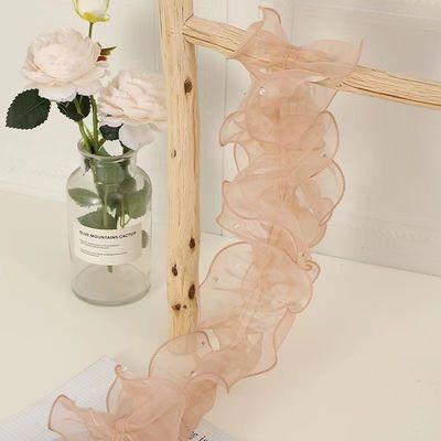 12cm*2m cinta de encaje de borde arrugado para paquetes de flores y envases de regalos