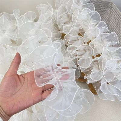 12cm*2m cinta de encaje de borde arrugado para paquetes de flores y envases de regalos