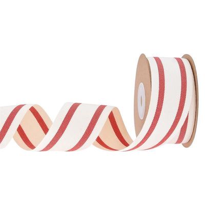 10mm-38mm*10y cinta de algodón rayada negra y roja para embalaje de regalos y accesorios de ropa