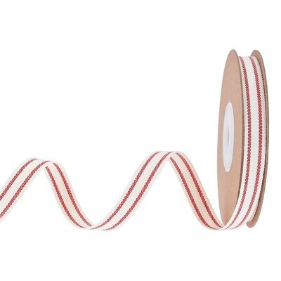 10mm-38mm*10y cinta de algodón rayada negra y roja para embalaje de regalos y accesorios de ropa