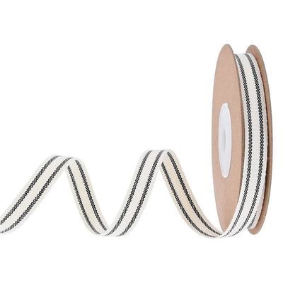 10mm-38mm*10y cinta de algodón rayada negra y roja para embalaje de regalos y accesorios de ropa
