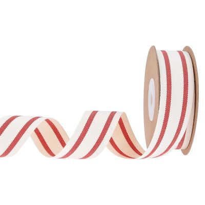 10mm-38mm*10y cinta de algodón rayada negra y roja para embalaje de regalos y accesorios de ropa