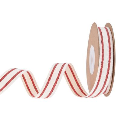 10mm-38mm*10y cinta de algodón rayada negra y roja para embalaje de regalos y accesorios de ropa