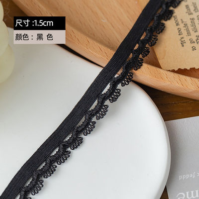 Luz de la cabeza Oportunidad 1.5cm Tejido borde de la ceja poliéster Elastico de sostén cinta de cinta para accesorios de ropa
